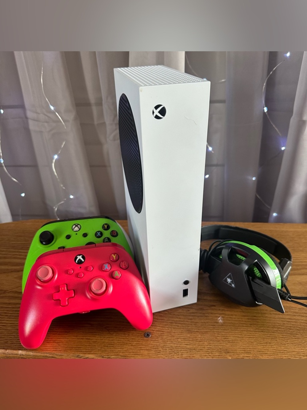 Xbox Series S Console Tested W/Cables three Controllers/headset, Not Tested